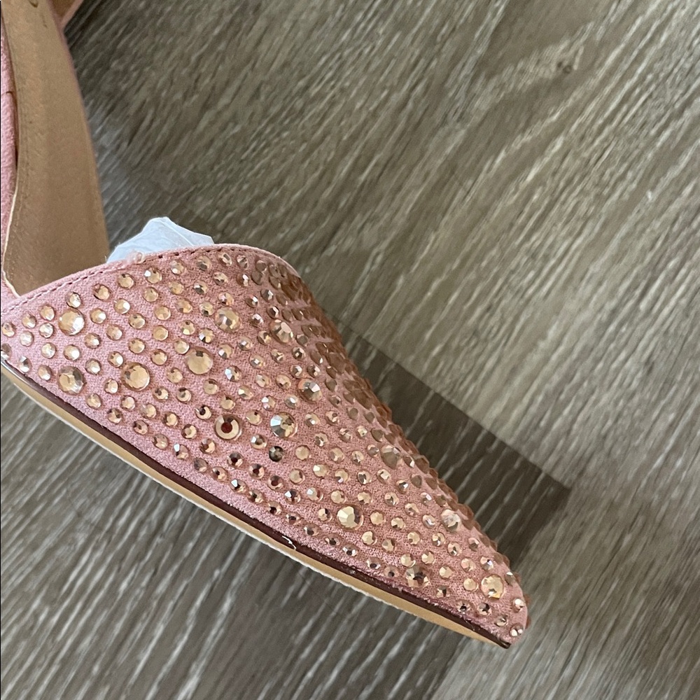 Liliana Pink Crystal-Embellished Pointed-Toe D'Orsay Flats - Picture 9 of 13